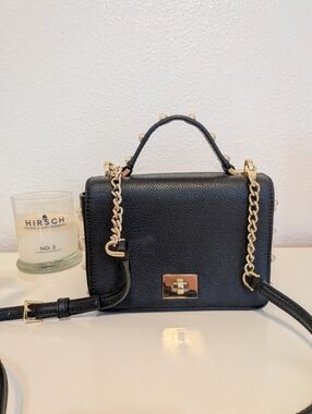 Kate Spade Black Leather Pearl Crossbody Bag